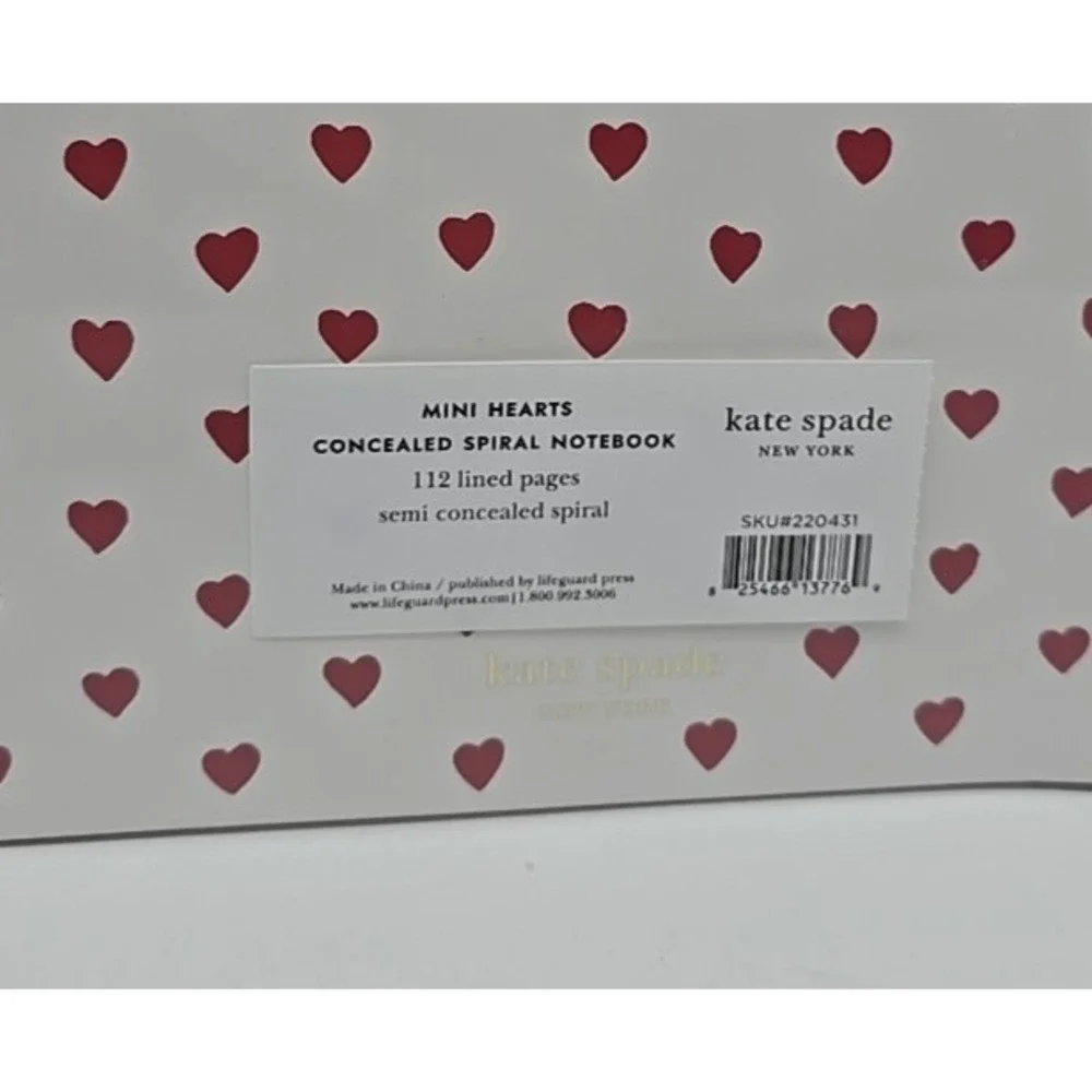 NWT Kate Spade Mini Hearts Spiral Notebook Note‎ Pad Lined Pages Paper Journal